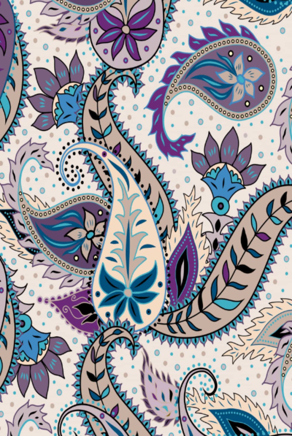 Paisley Seamless Indian Style Pattern Journal Notebook Diary
