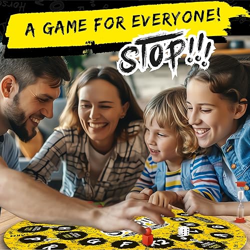 Miniatura 9 de RONDA Juego de mesa Stop para familiares y amigos, incluye carpetas de tablero de juegos, lápices, bloc de notas, categoría, tarjetas, juego de