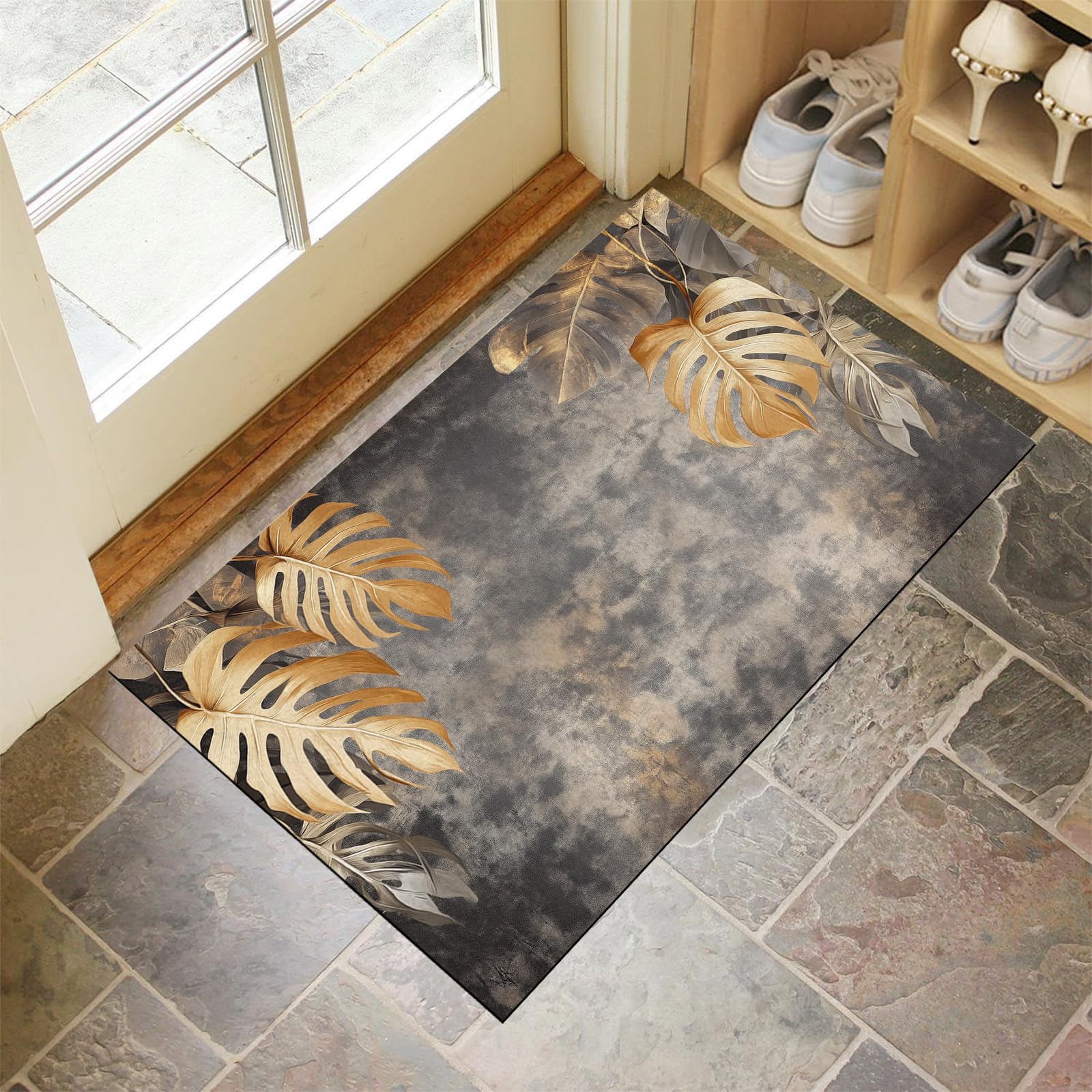 Tapis de sol antidérapant pour la cuisine et l'entrée au motif plantes oniriques