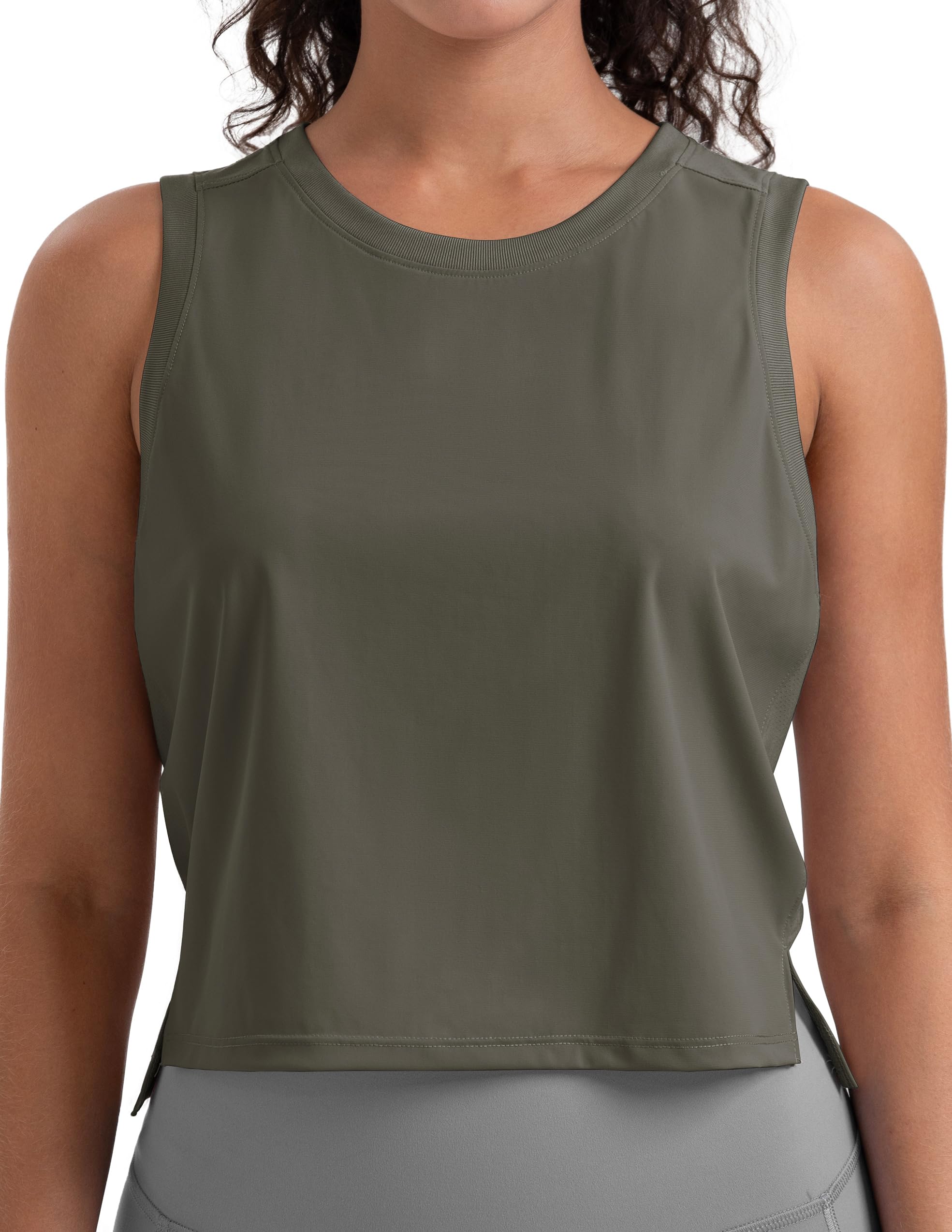 Colorfulkoala Women's Breezy Mesh Back Muscle Tank Loose Fit Workout Tops