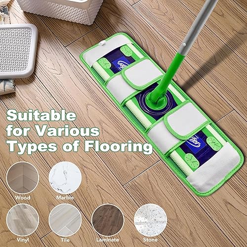 Miniatura 4 de Almohadillas reutilizables para trapeador Swiffer XL paquete de 5 repuestos de mopa de microfibra lavables para limpieza de suelos, limpiador de
