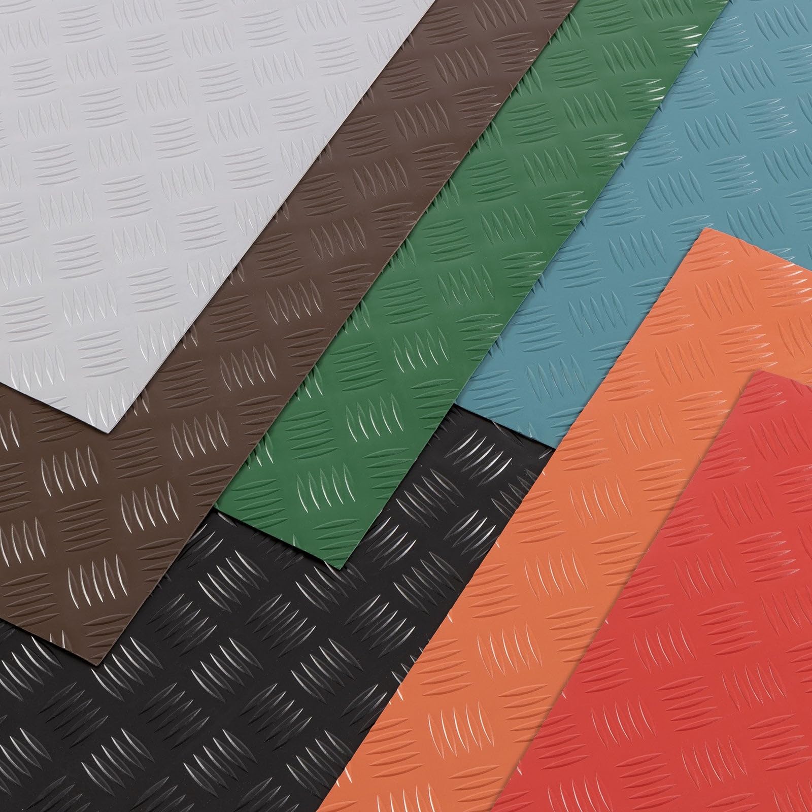 Floordirekt PVC Bodenbelag Diamond Cut - Gummimatte Meterware - Stärke: 2mm - Riffelblechmuster - rutschfest & unempfindlich gegen Flüssigkeiten & Schmutz - Universell einsetzbar (120x300cm, Schwarz)