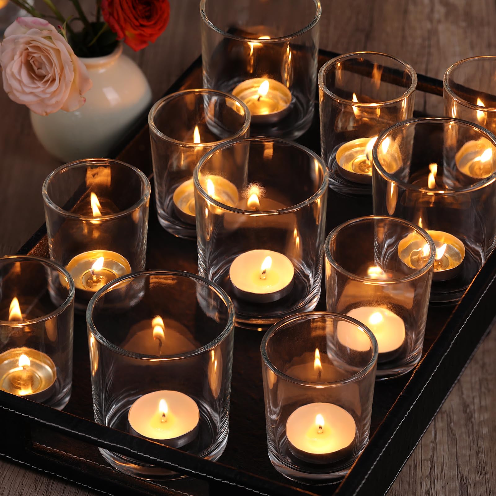 Clear Votive Candle Holders - 24 Pack for Weddings -1
