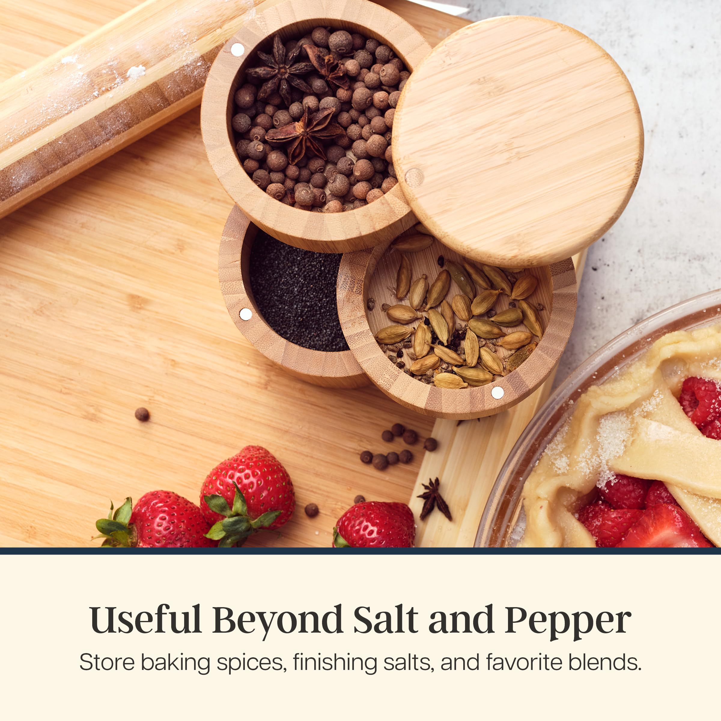 Amazon.com: Totally Bamboo Triple Salt Cellar, 3 Tier Bamboo Salt