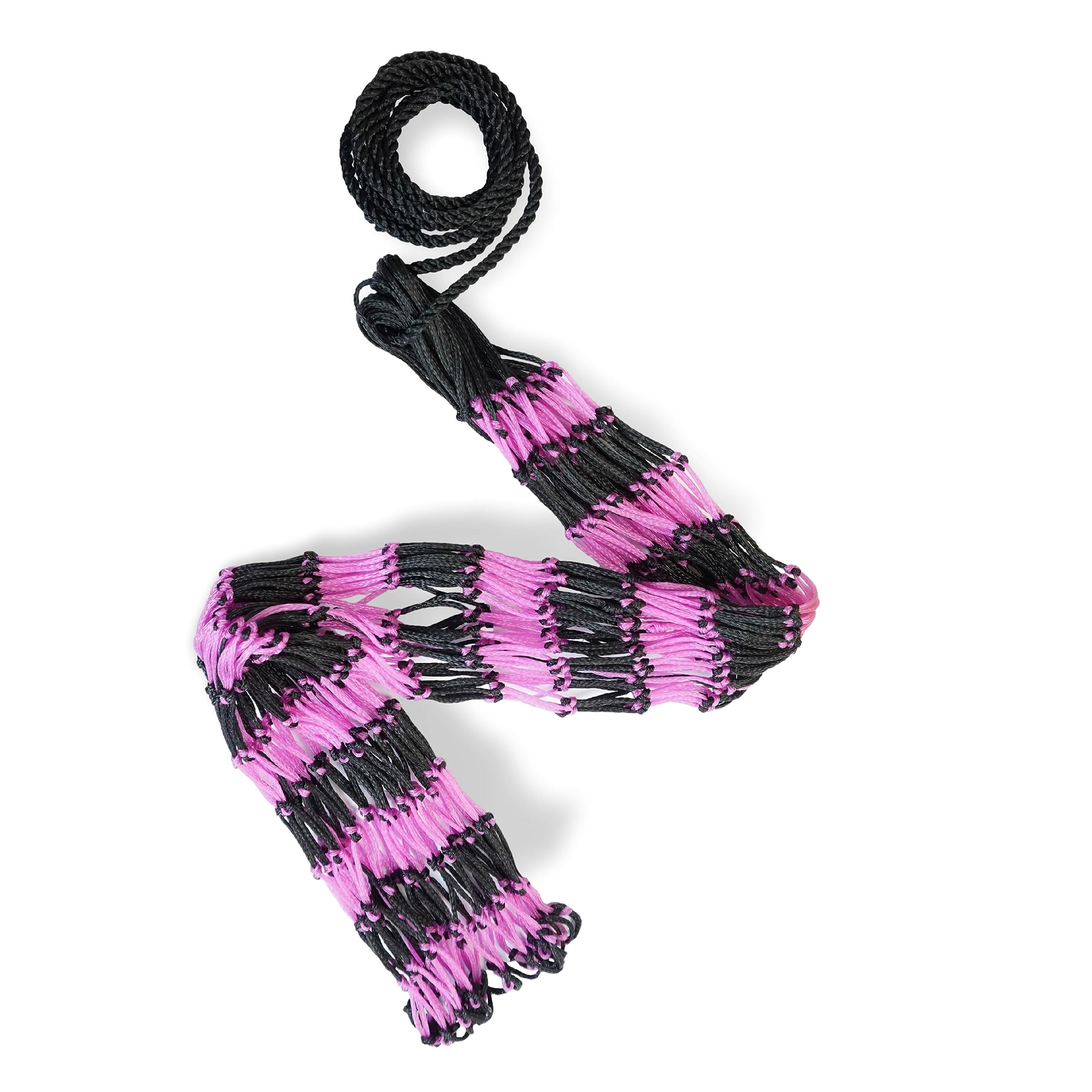 Extra großes Heunetz für Pferde 5 x 5 cm Maschen artgerechte Fütterung verbesserte Verdauung Heusack für unterwegs Futtersack für Ponys Jungpferde alte Pferde Ziegen (Schwarz-Pink, 2)