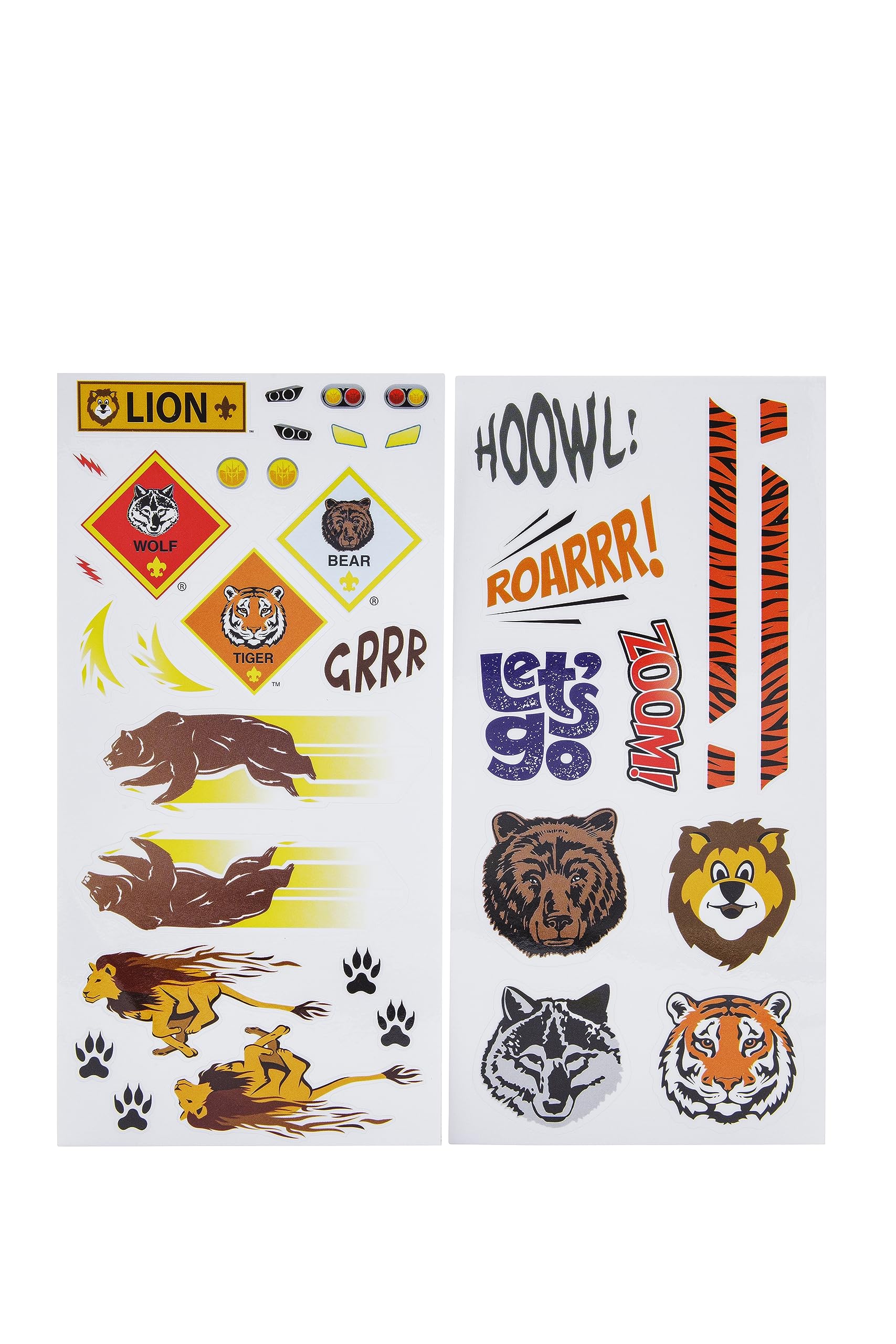 BSA Pinewood Derby Car Peel N' Stick Decal - Cub Scout Rank Animals Boy Scouts of America