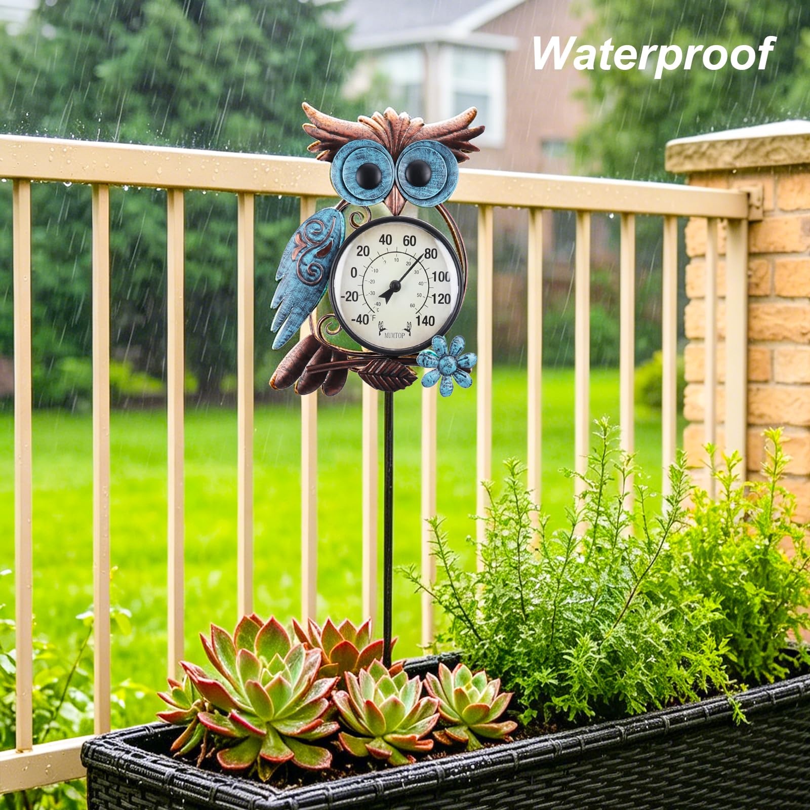 Outdoor Owl Thermometer - Patio Decor -5 Outdoor Owl Thermometer - Patio Decor -5