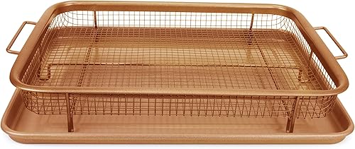 Miniatura 2 de EaZy MealZ - Juego de canasta y bandeja para cocción crujiente en freidora de aire, bandeja y recogedor de grasa, cocina uniforme, antiadherente,