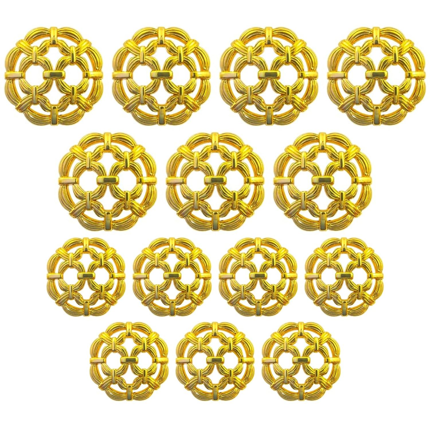 Ani Accessories 3D Royal Shank Metal Button Pack of 8 - Golden Round Brushed Metallic Polished Sew On Unisex Button for DIY Sewing Craft Decoration.-picture-50