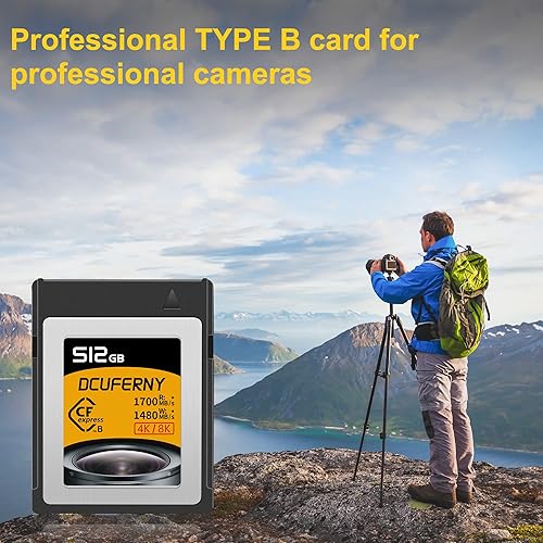 Miniatura 6 de Tarjeta de memoria 512G CFexpress tipo B, hasta 1700 MBs de lectura, 1480 MBs, grabación de video sin procesar 4K8K para transferencia expresa y