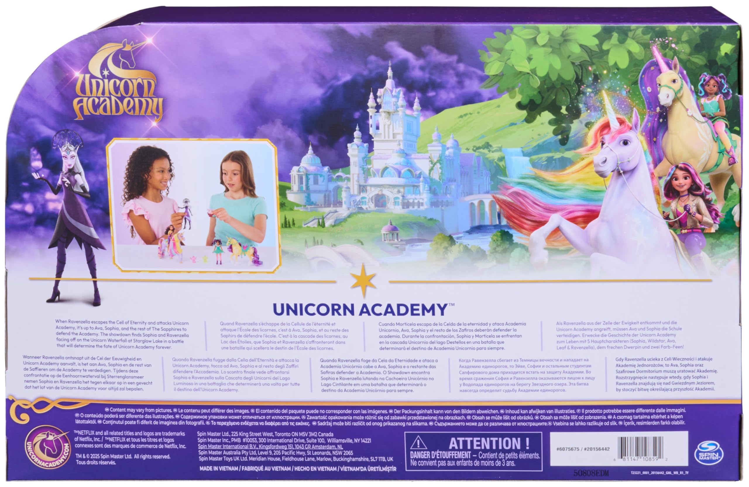 Unicorn Academy, Pacchetto Avventura Libera la magia con Sophia, AVA, Ravenzella, Wildstar, Leaf e Molto Altro Ancora, Bambole e Giocattoli Unicorno per Bambine dai 4 Anni in su