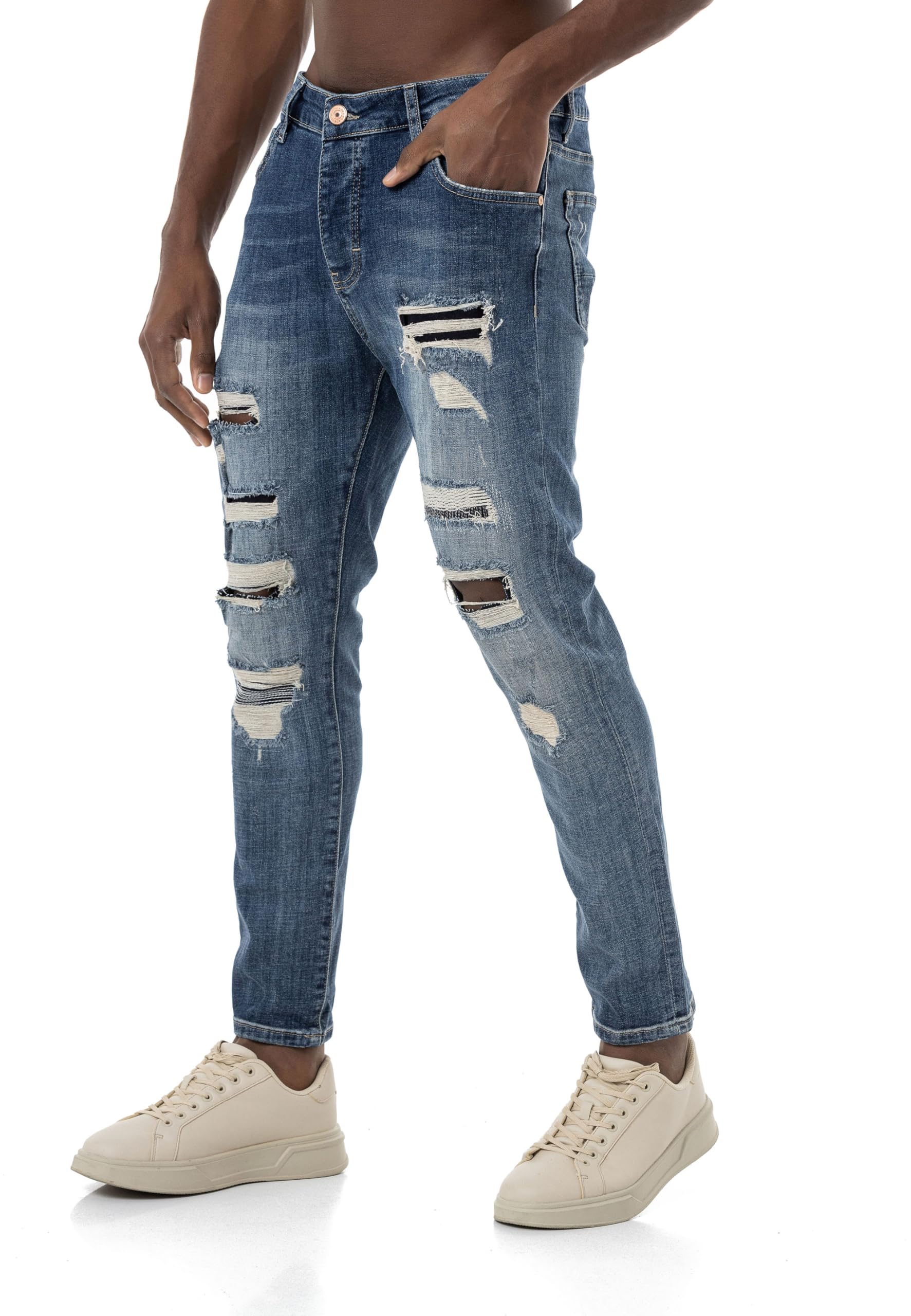 Red Bridge - Jeans da uomo, look Destroyed
