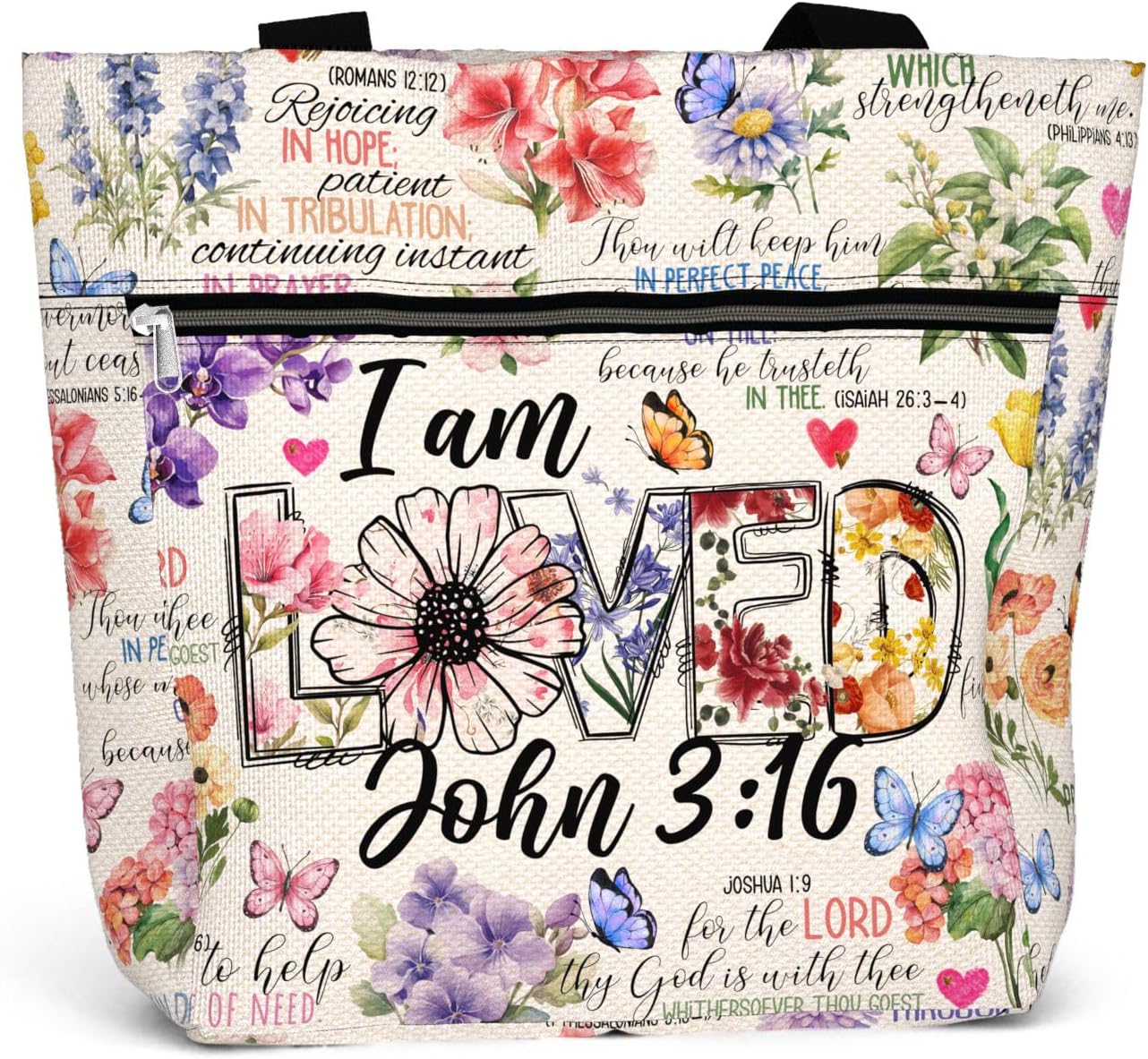 84hoods 15 inch Large Tote Bag for Work for Women. Christian Faith, Jesus God Religious Gift. Waterproof Shoulder Bag. | 15 inch, for Work, Christian Faith, Jesus God, Religious Gift, Waterproof
