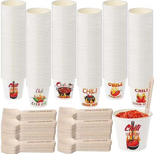 600 Pcs 3 oz Chili Cook Off Cups 300 Pcs