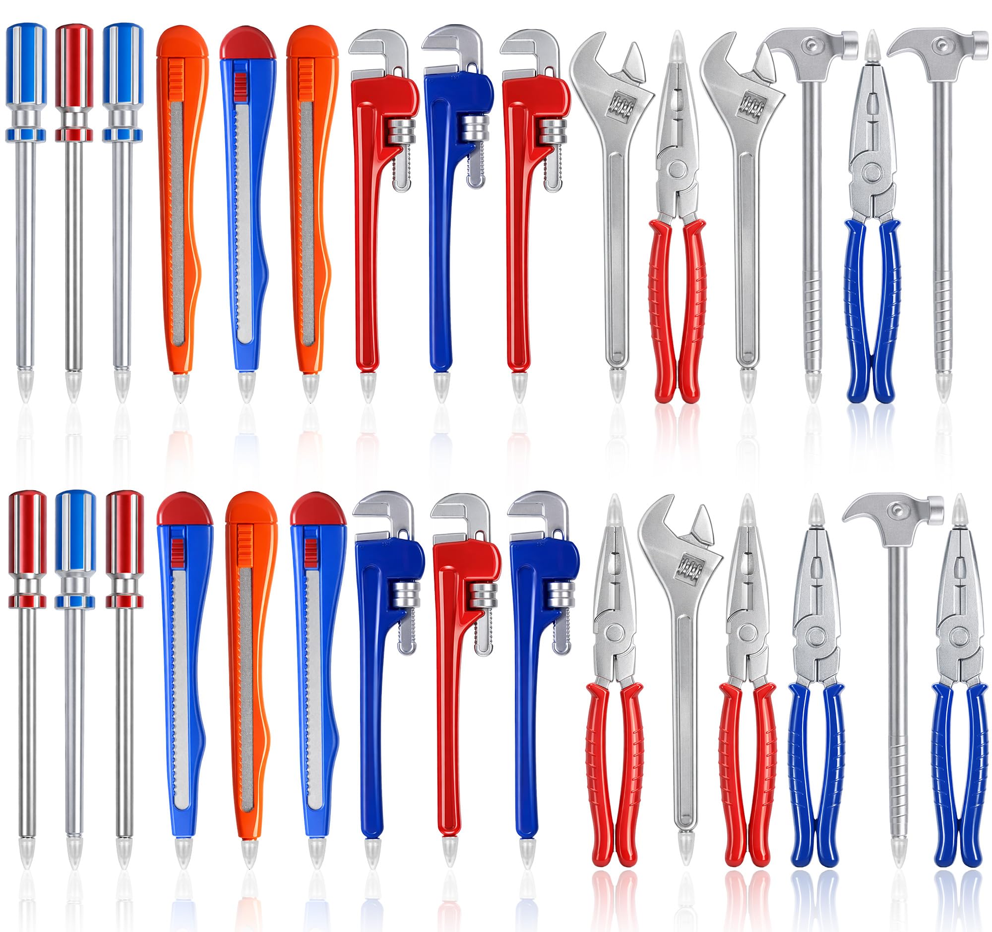 Exasinine 30 Pcs Creative Repair Tools Ballpoint Pen Wrench Screwdriver Pen Novelty Pens Fun Pens for Student and School Supplies (Colors Come at