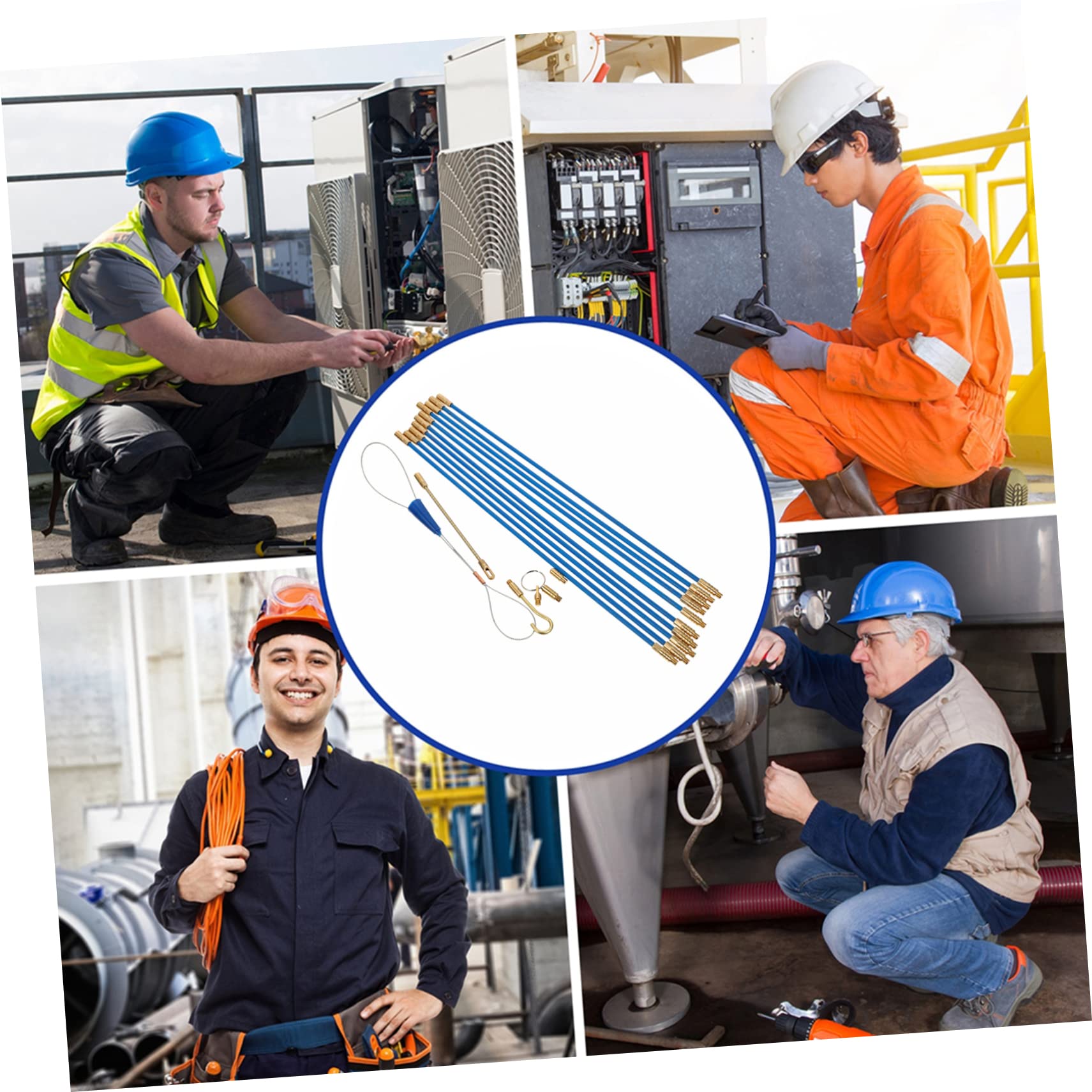 NUOBESTY 2 Sätze Kabelzieher Fiberglas Teiliges Einziehwerkzeug für Elektroinstallationen für Wanddurchführungen und Kabelverlegung Engen Räumen