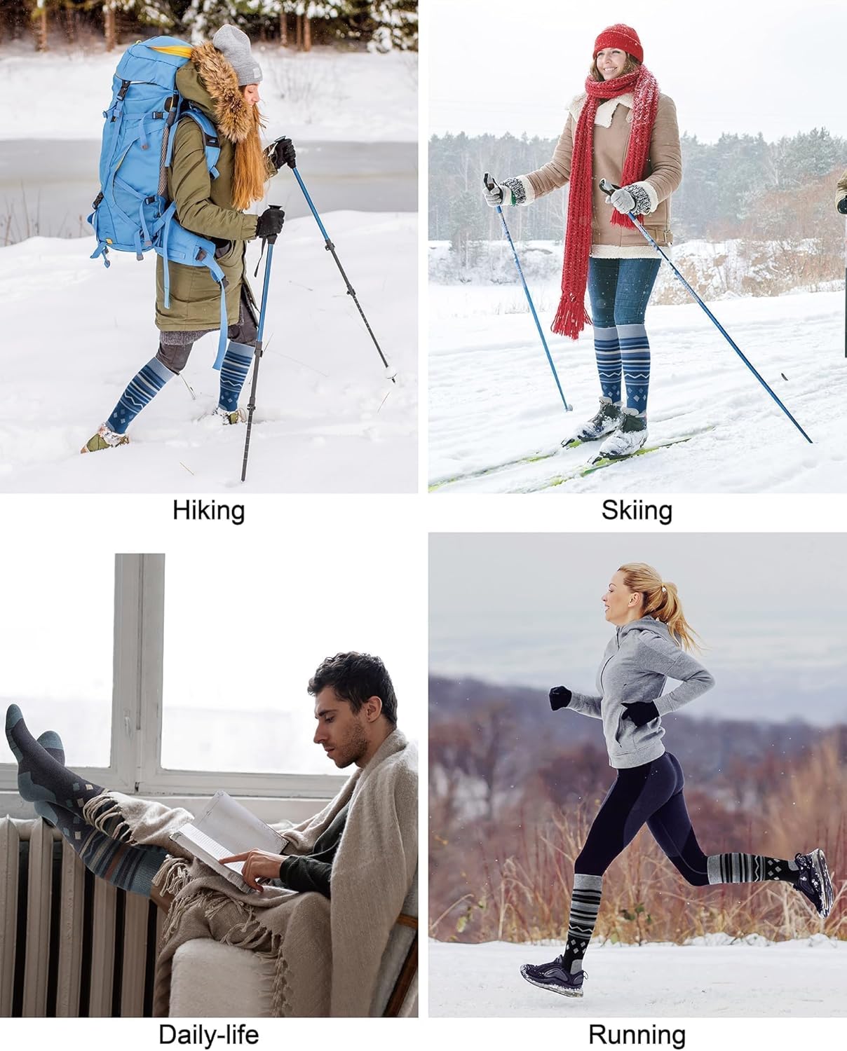 Merino Wool Ski Socks for Men Women, Thick Knee High Thermal Winter Snowboarding Socks with Exquisite Box - Image 9