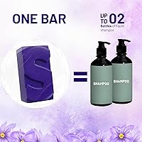 Vista 8 de Herbishh Paquete de 5 barras de champú morado para cabello rubio con biotina, barra sólida para neutralizar los tonos cobrizos, fortalecer y agregar