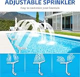 LALAGO Fontaine de Piscine, Fontaine Cascade de Piscine, Accessoires de Piscine à Double Jet pour Piscine Hors Sol/Souterraine, Fontaine de Piscine réglable 2 en 1, Accessoires de Piscine (Blanc) - 6
