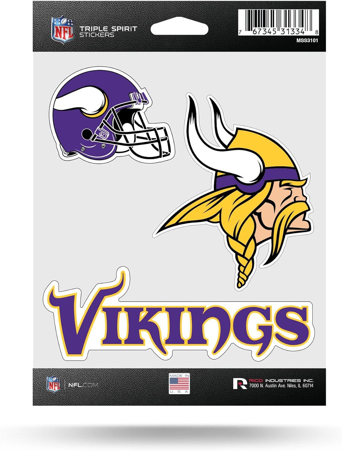 NFL Football Triple Spirit Stickers Triple Sticker Sheet