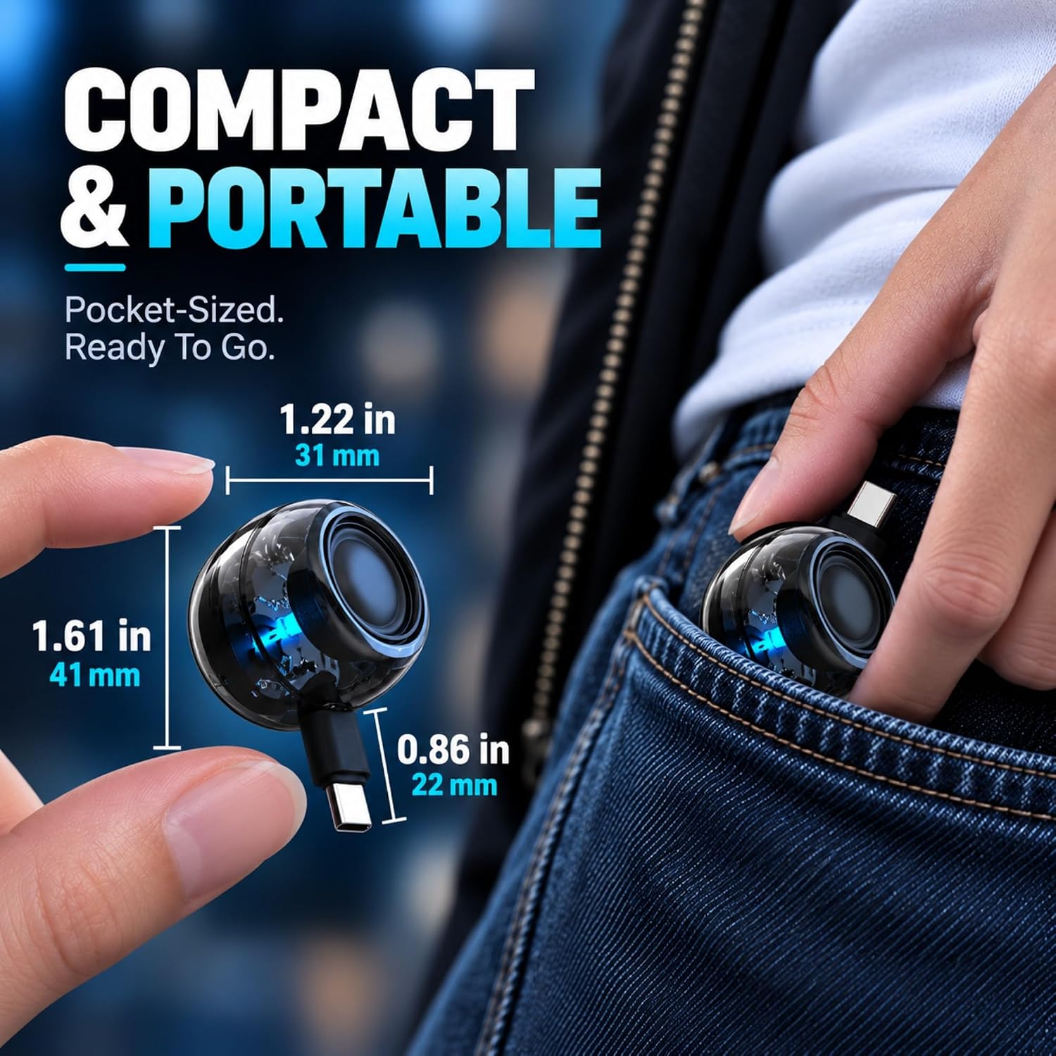 Mini Speaker, Type-C Phone Amplifier No Charging Needed