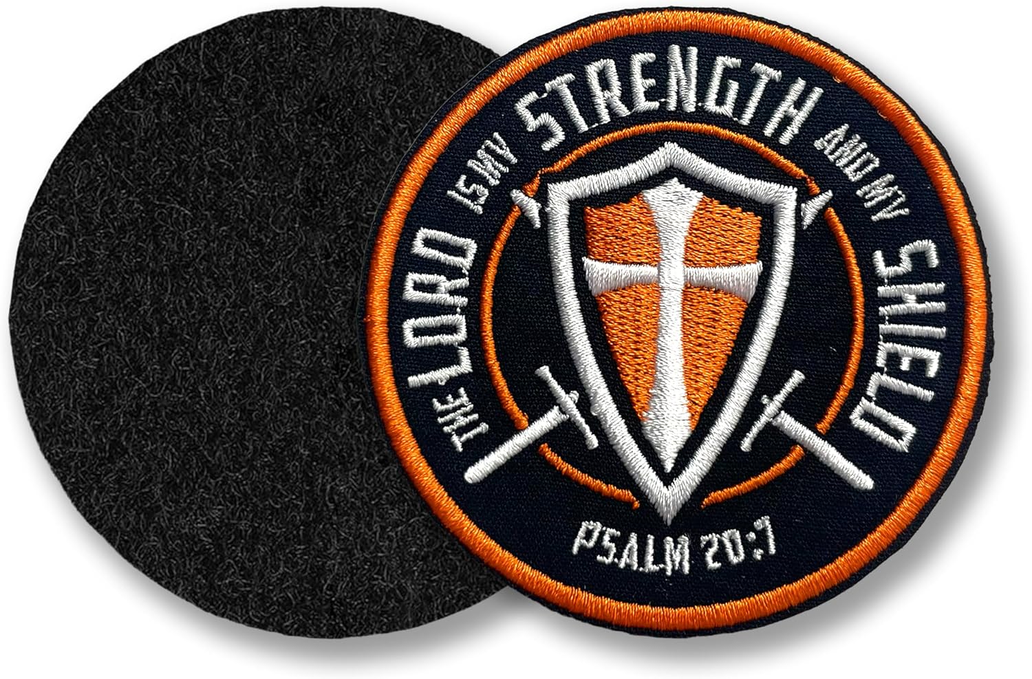 The Lord is My Strength and My Shield Tactical Morale Patch 3 Inches Funny Cross Christian God Religious Faith Humor, Embroidered Hook and Loop Patches Backpack, Vest, Hat, Dog Harness Gifts Mom Dad