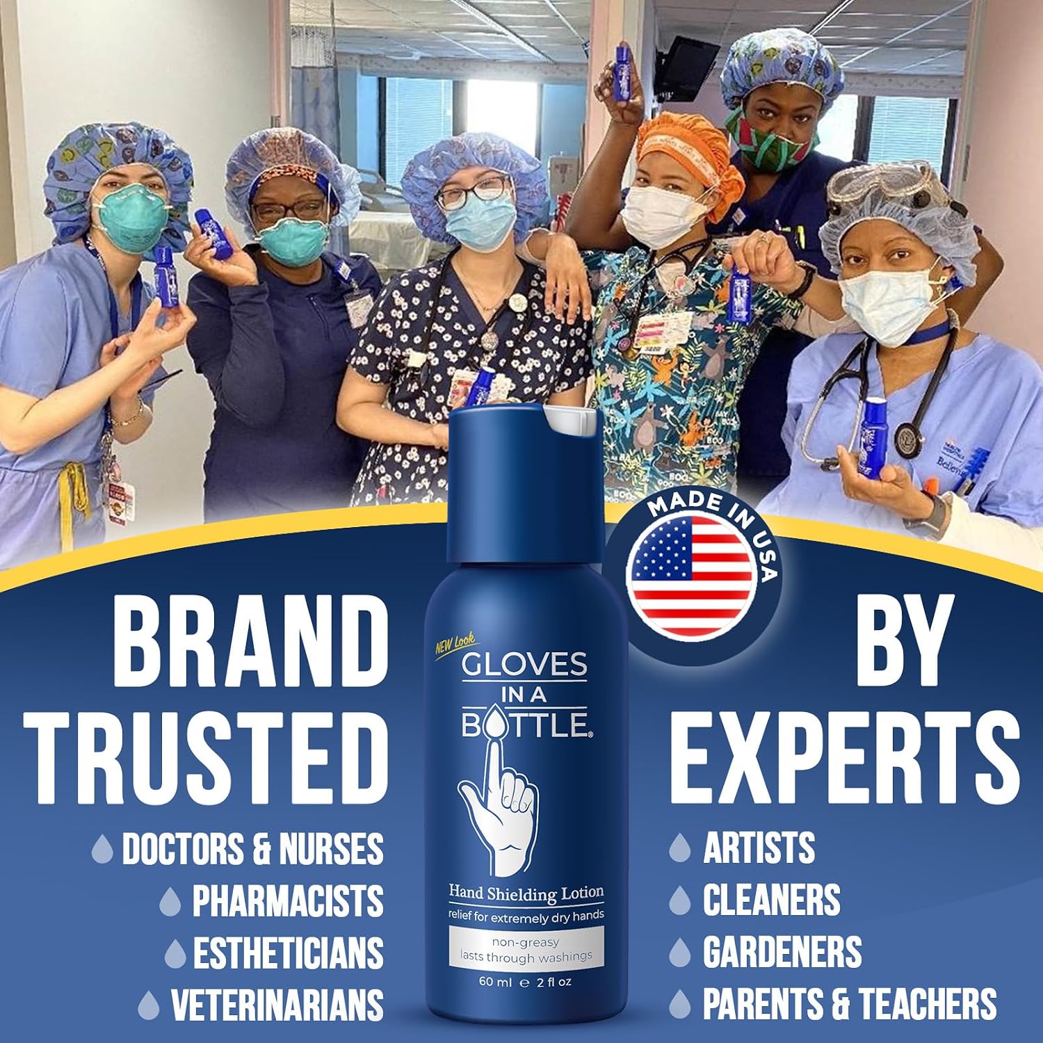 Gloves In A Bottle Shielding Lotion - GREAT for Dry Itchy Skin! Grease-less and Scent FREE! (2oz-60ml)