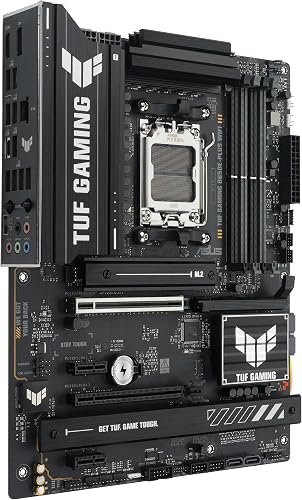 ASUS TUF Gaming B650E-PLUS WiFi AMD B650 ATX Motherboard, 12+2+1 80A DrMOS Power Stages, DDR5, PCIe 5.0 Ready, 3X M.2, Wi-Fi 6E, 2.5Gb LAN, DisplayPort, HDMI™, USB Type-C, BIOS Flashback, Aura Sync - 3