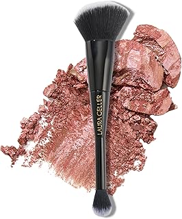 LAURA GELLER Dual-ended Blush and Bronzer Precision Brush | Fluffy Powder Brush, Contour & Define, Vegan Bristles