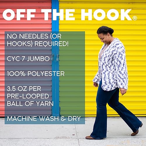 Miniatura 3 de Lion Brand Yarn Hilo sin gancho, hilo voluminoso sin aguja para manualidades, hilo para tejer a mano, 1 paquete, gota de limón
