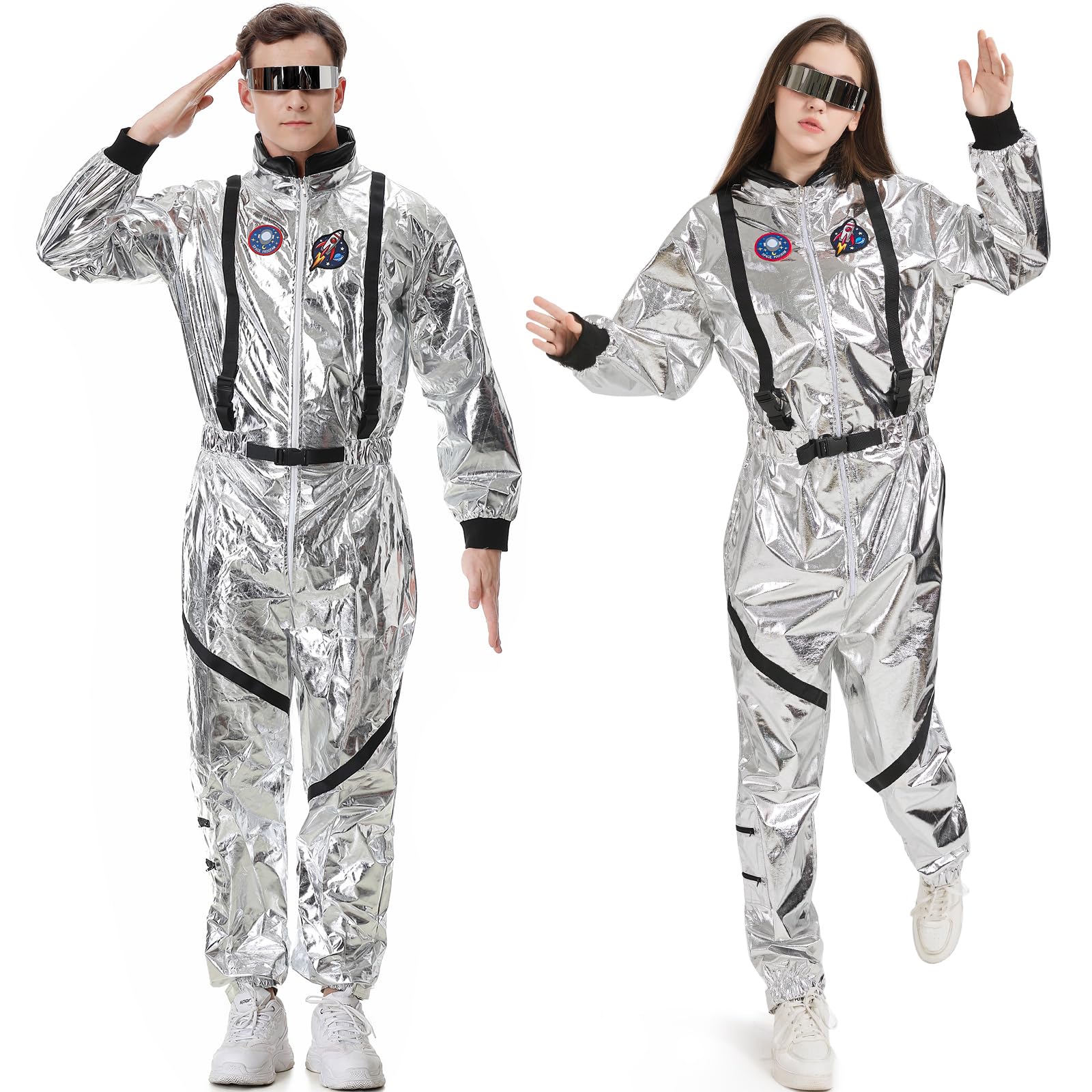 Astronaut Kostüm Herren Frauen Faschingskostüme Damen Astronaut Overall Space Anzug Weltall Astronauten Kostüm Herren Erwachsene Damen Spaceman Raumfahrer Costume