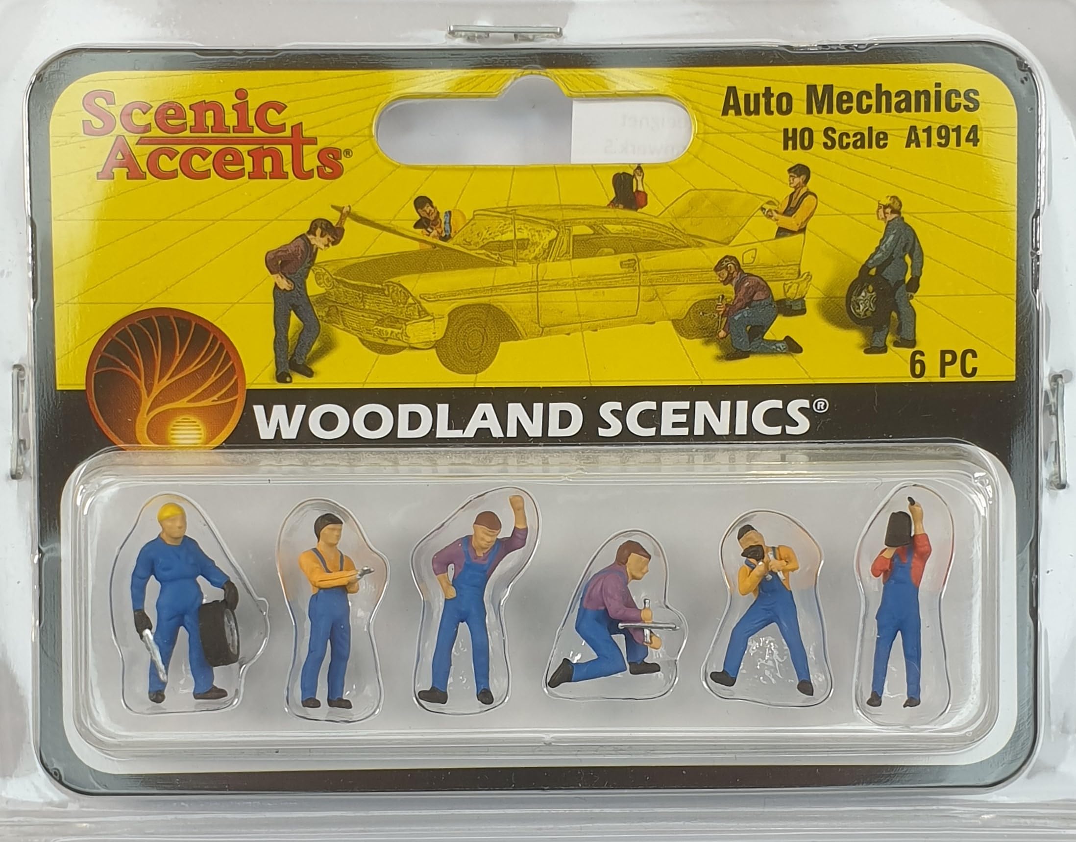 Woodland Scenics A1914 Car Mechanic Car Repair Car Workshop Figures Track H0 HO 1:87 Auto Mechanics - Image 4