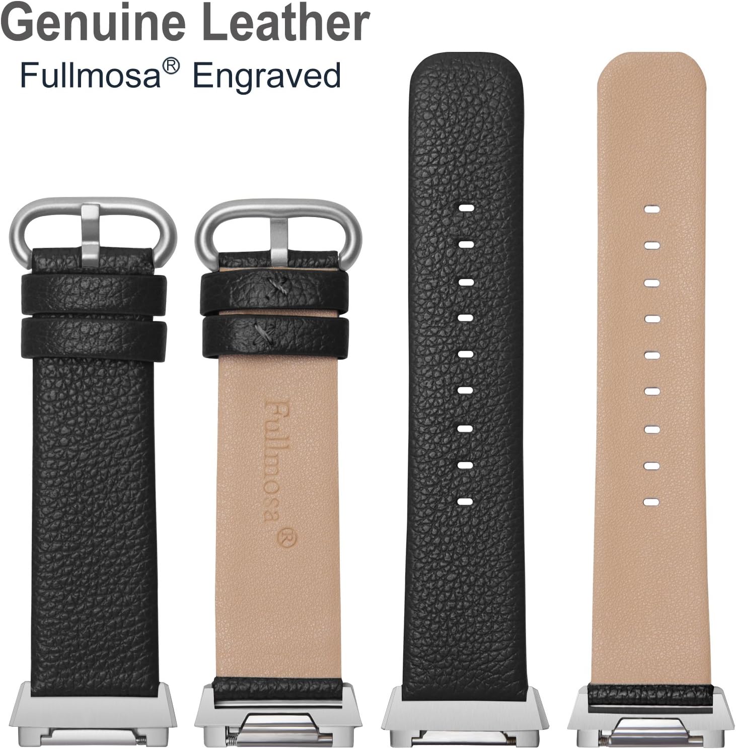 Fitbit Ionic Band,Fullmosa Genuine Leather Replacement Fitness Accessory Strap/Wristband for Fitbit Ionic Smart Watch, Women Men, Sky Grey : Electronics