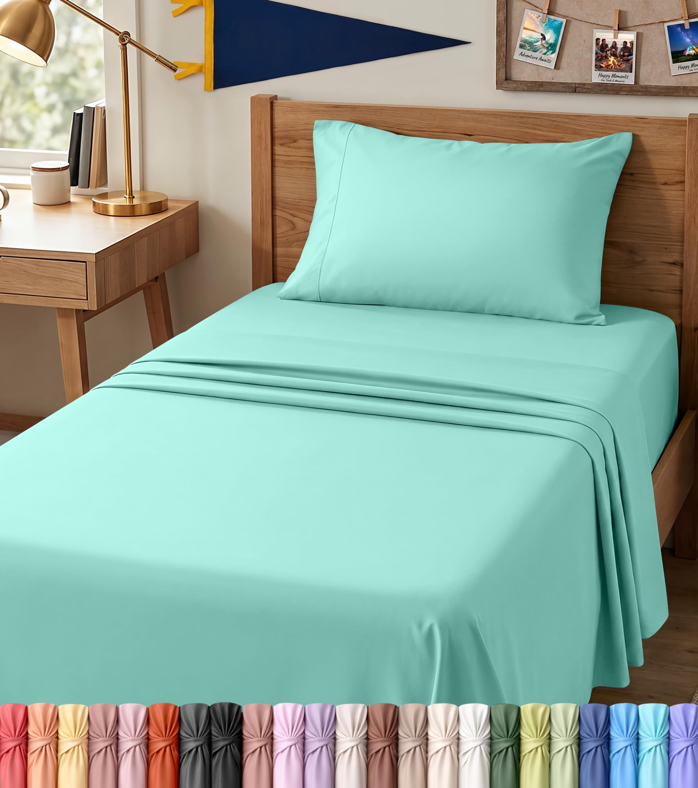 Utopia Bedding Twin XL Sheets - 3 Piece Bedding - Brushed Microfiber - Shrinkage and Fade Resistant - Easy Care (Twin XL, Spa Blue)