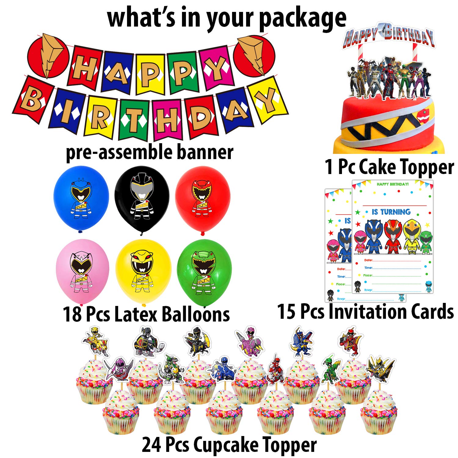 Buy Nelton Birthday Party Supplies For Power Ranger Includes Banner
