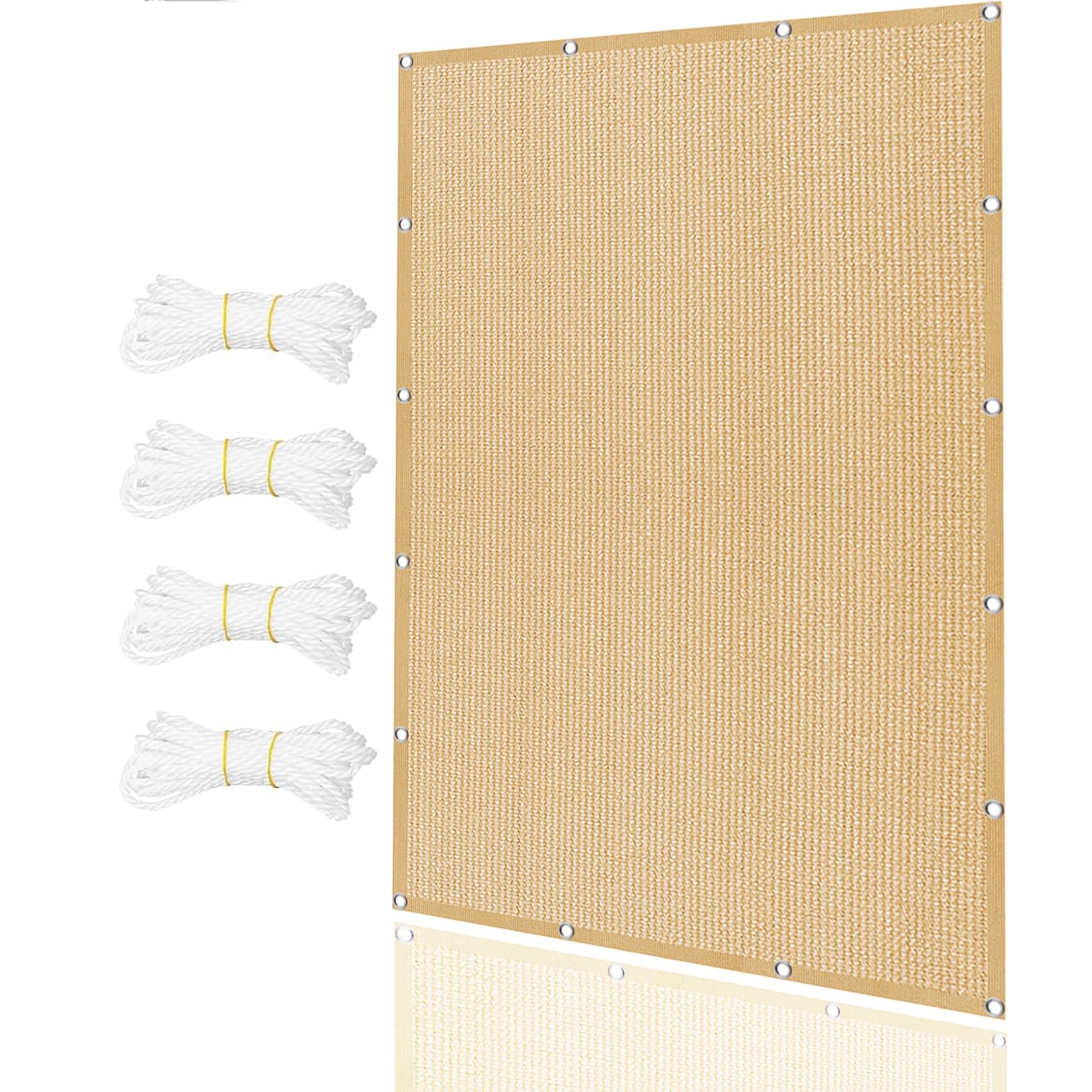 Auvent respirant jaune sable 500 x 580 cm pour ombrager les repas en famille dans le jardin