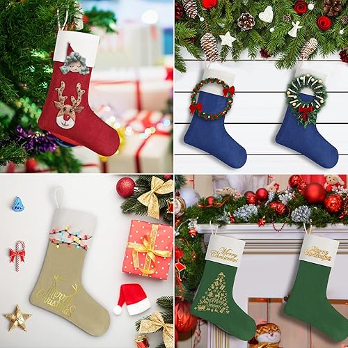 Miniatura 3 de Medias de Navidad rojas de 18 pulgadas, paquete de 6 medias personalizadas Xmax a granel para sublimación en blanco