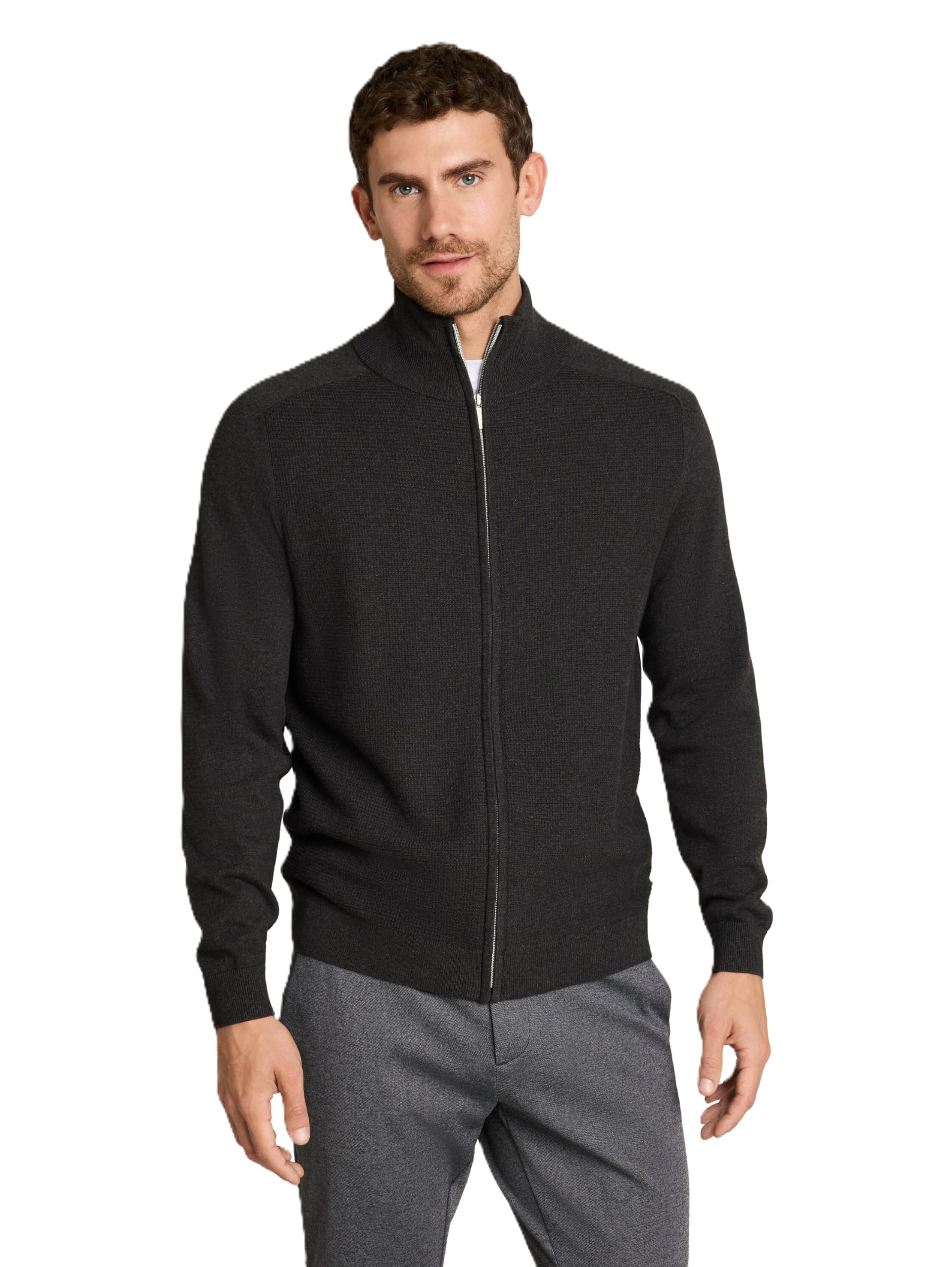 Tom Tailor Herren 1052210 Grundlegendes Zip-Jackett-Strickwerk (1er Pack)
