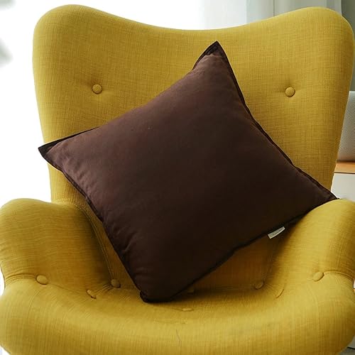 Miniatura 2 de Jeanerlor Funda de almohada decorativa de lino y algodón de 20 x 20 pulgadas (50 x 50 cm) para sofá y sala de estar, duradera, elegante y cómoda,