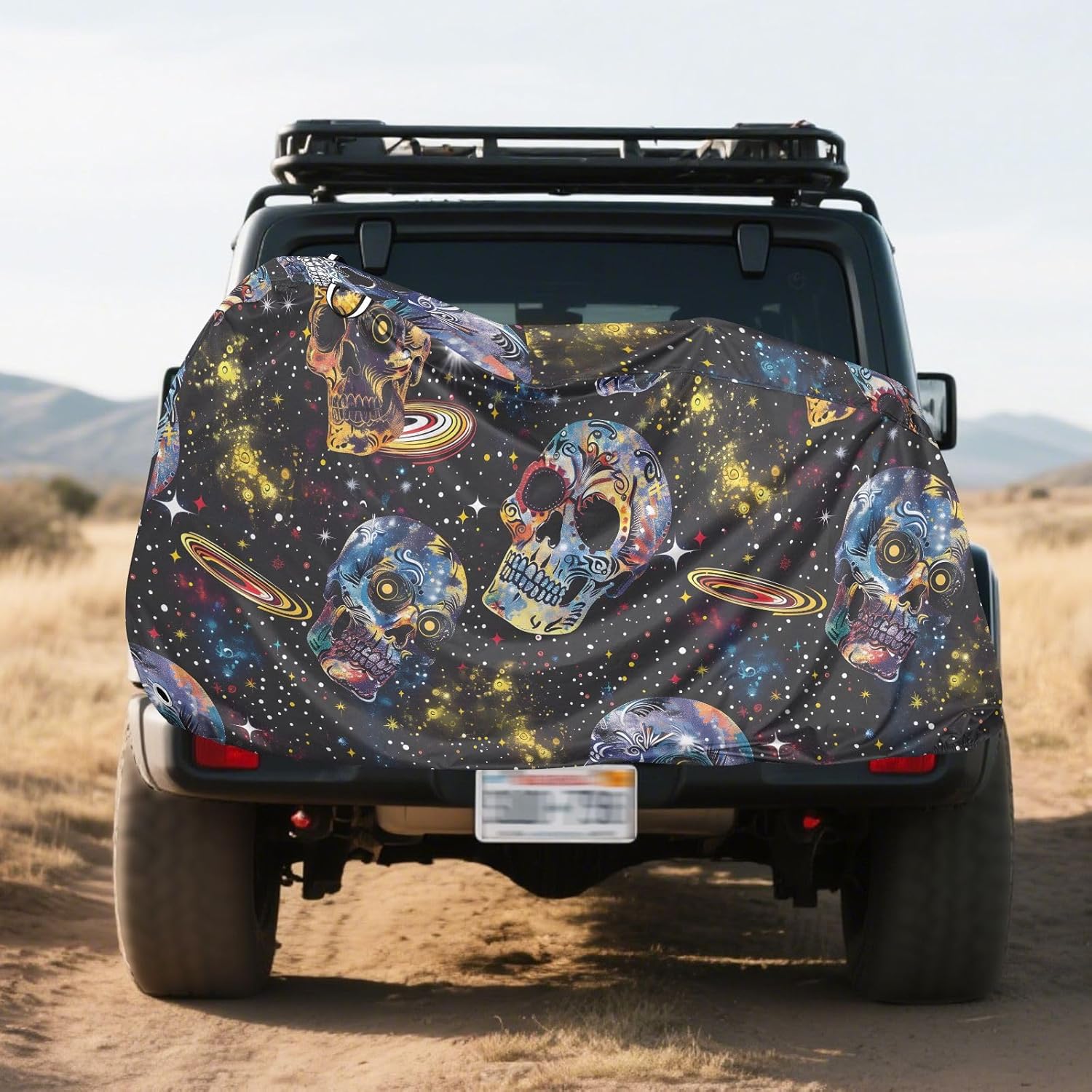 ALAZA Skulls Stars Bike Cover Waterproof Outdoor Ebike Bicycle Covers Tarp Protection for 1/2 Bikes, Sun UV Dust Wind Proof