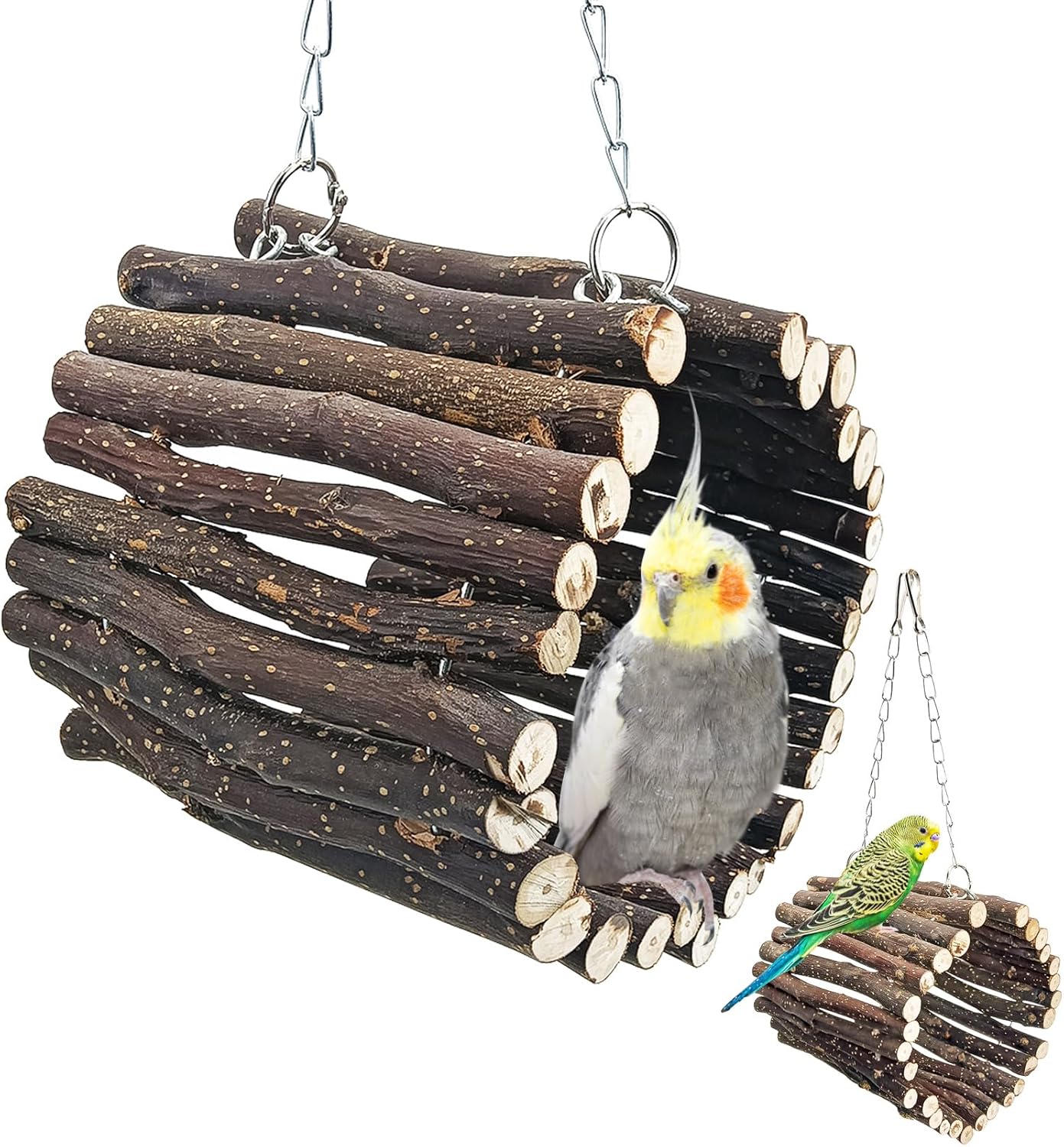 Wooden Bird Tunnel Parrot Swing