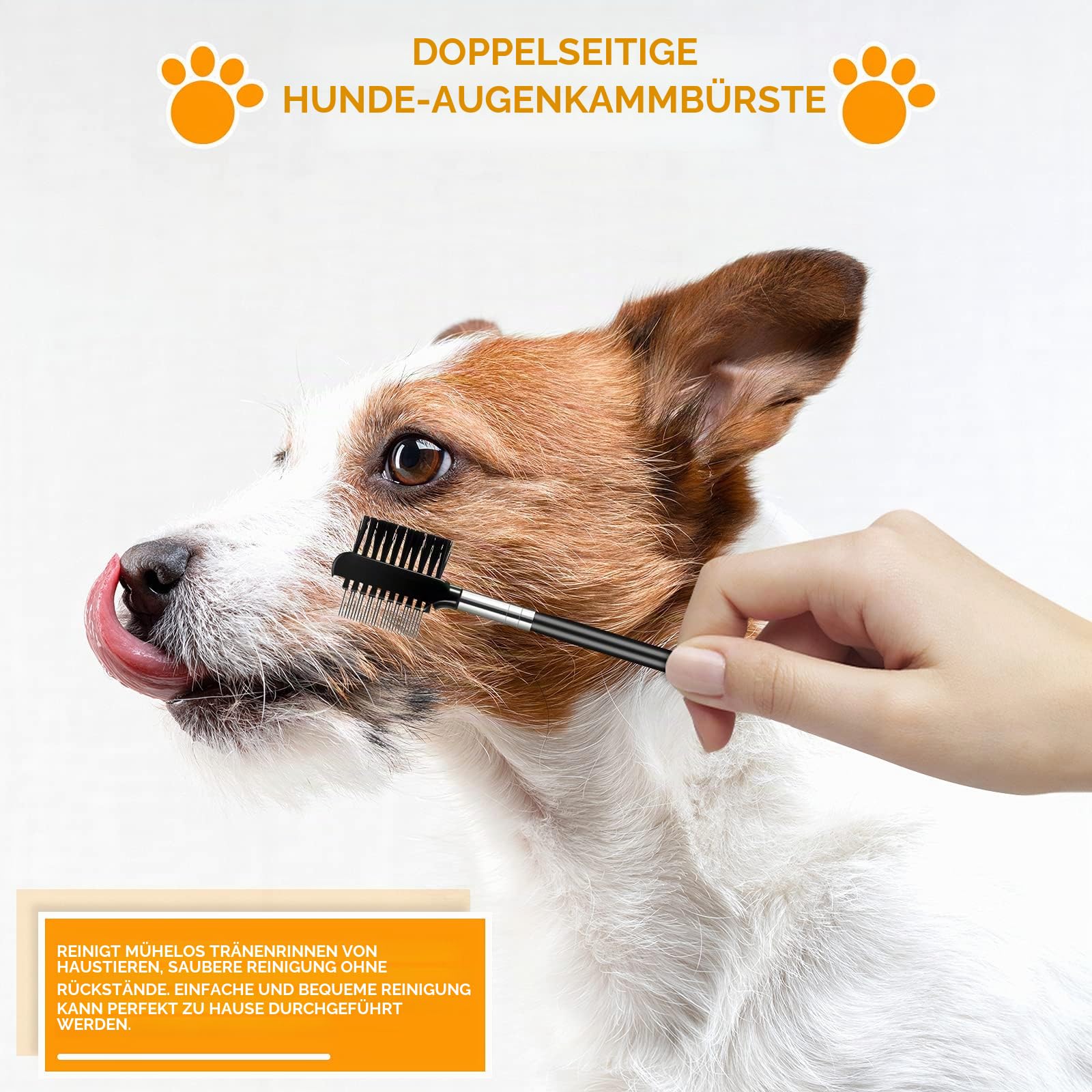 2 Stücke Tränenfleck Entfernung Kamm Hunde Augen Pflegekamm Doppelseitiger Hunde Augen Kamm zum Entfernen von Krusten und Schleim