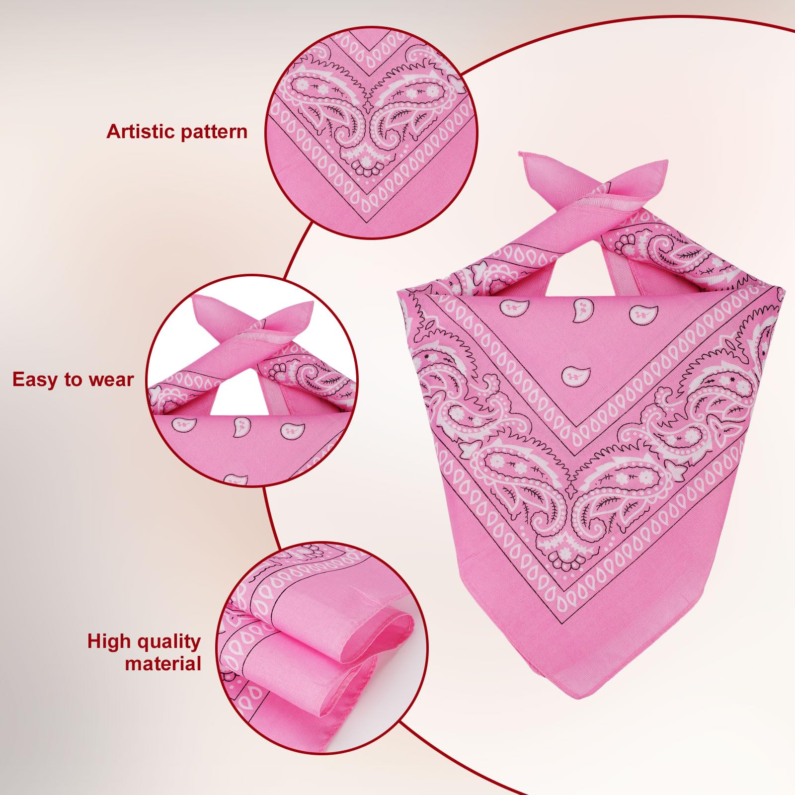 PEUTIER Pet Cowboy Costume, Dog & Cat Cowboy Hat & Bandana Set, Pink, Small, Retro, Printed, Halloween, Festival - Image 4