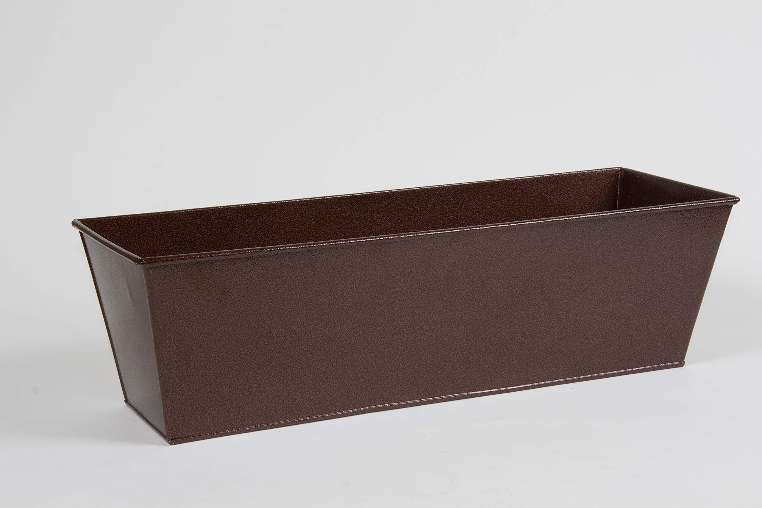 48in. Galvanized Tapered Window Box- Powder Coated Textured Bronze Finish