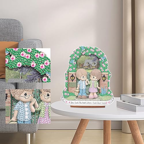 Miniatura 6 de Kit de decoración de mesa de arte de diamantes 5D para el día de San Valentín, pintura de diamantes de imitación, adornos de escritorio, diamantes