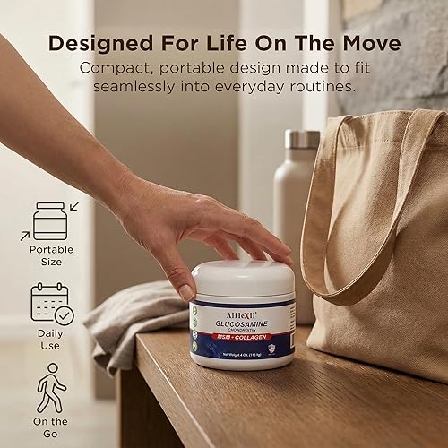 Miniatura 7 de Glucosamine Plus Chondroitin Cream with MSM & Collagen, Supports Healthy Joints, Joint & Muscle Pain Relief, Improves Mobility, Fast Absorption, and