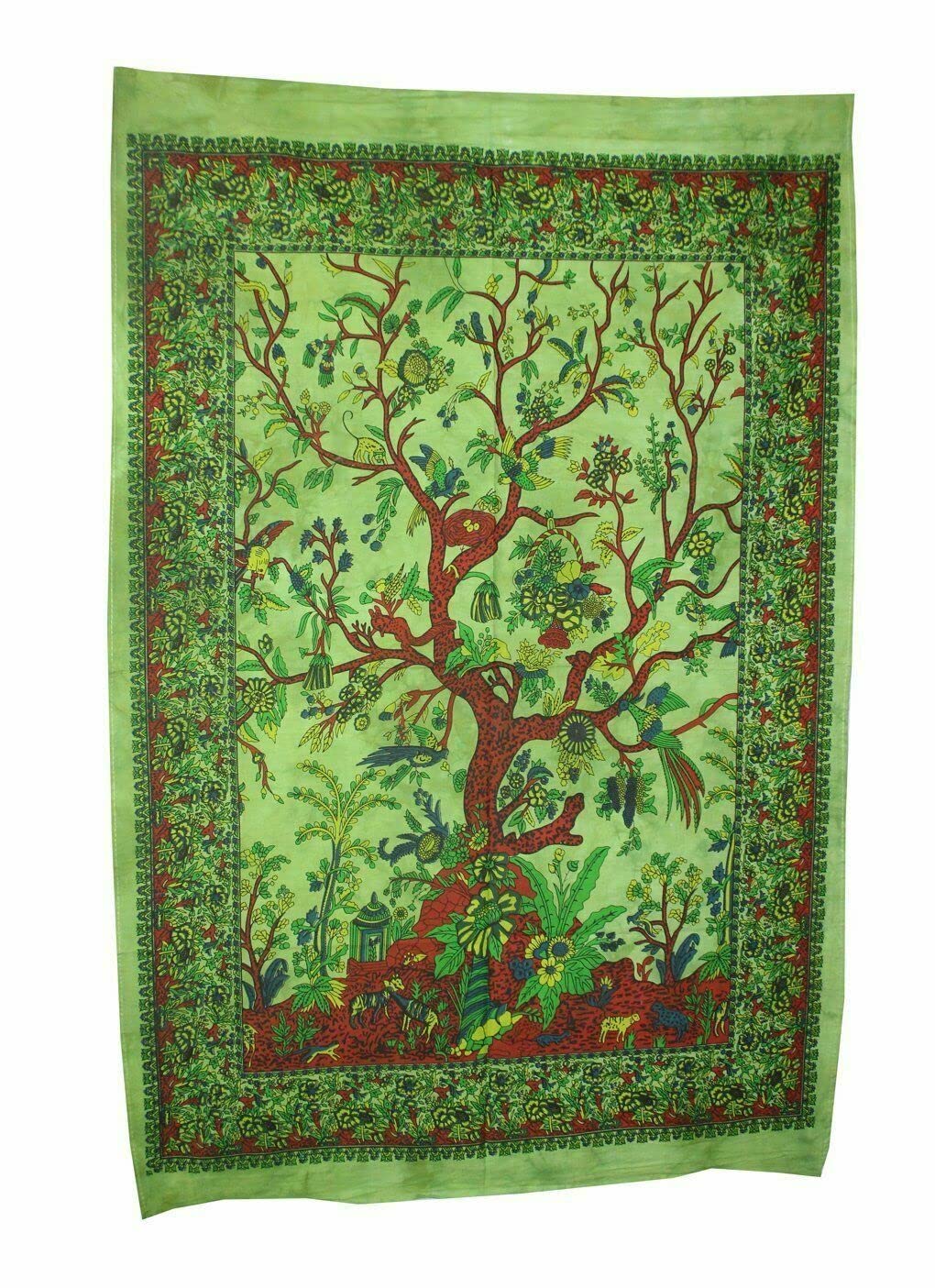 Popular Handicrafts Arazzo regina albero della vita hippie tie dye psichedelico appeso alla parete – indiano madiazione zingara bohemien hippy dormitorio decorazione camera arancione 203 x 223 cm