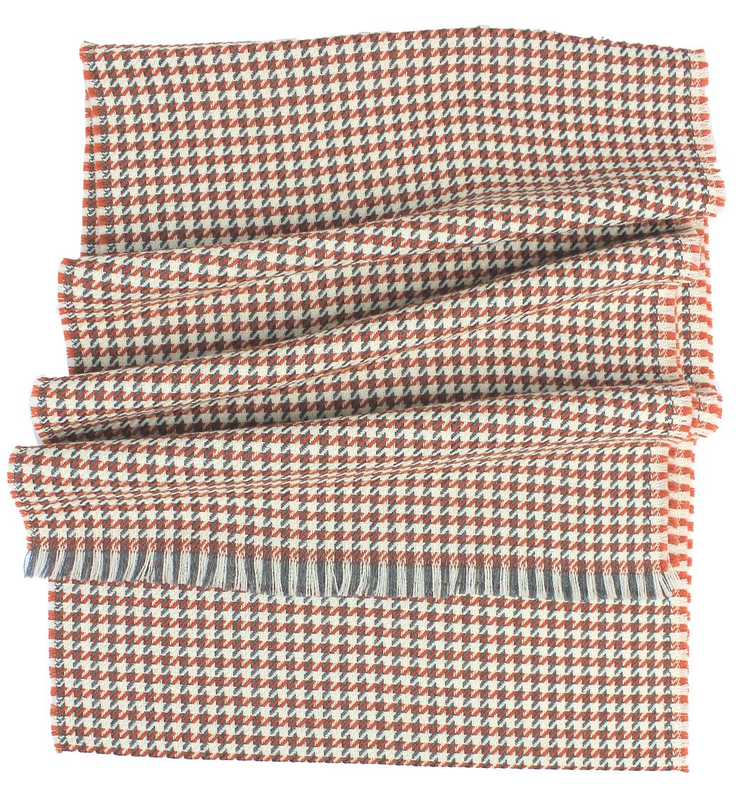 Rotfuchs Bufanda de lana pura para otoño e invierno, unisex, diseño de patada de gallo lila, 38 x 190 cm, fabricada en Alemania, naranja, XL