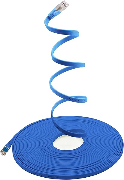 1aTTack.de 2m - blau - 10 Stück Cat7 Flachkabel Netzwerkkabel Cat 7 Rohkabel Gigabit Lan (10Gbit/s) Flachbandkabel Verlegekabel Patchkabel Flach Slim Rj 45 Stecker Cat6a - 4