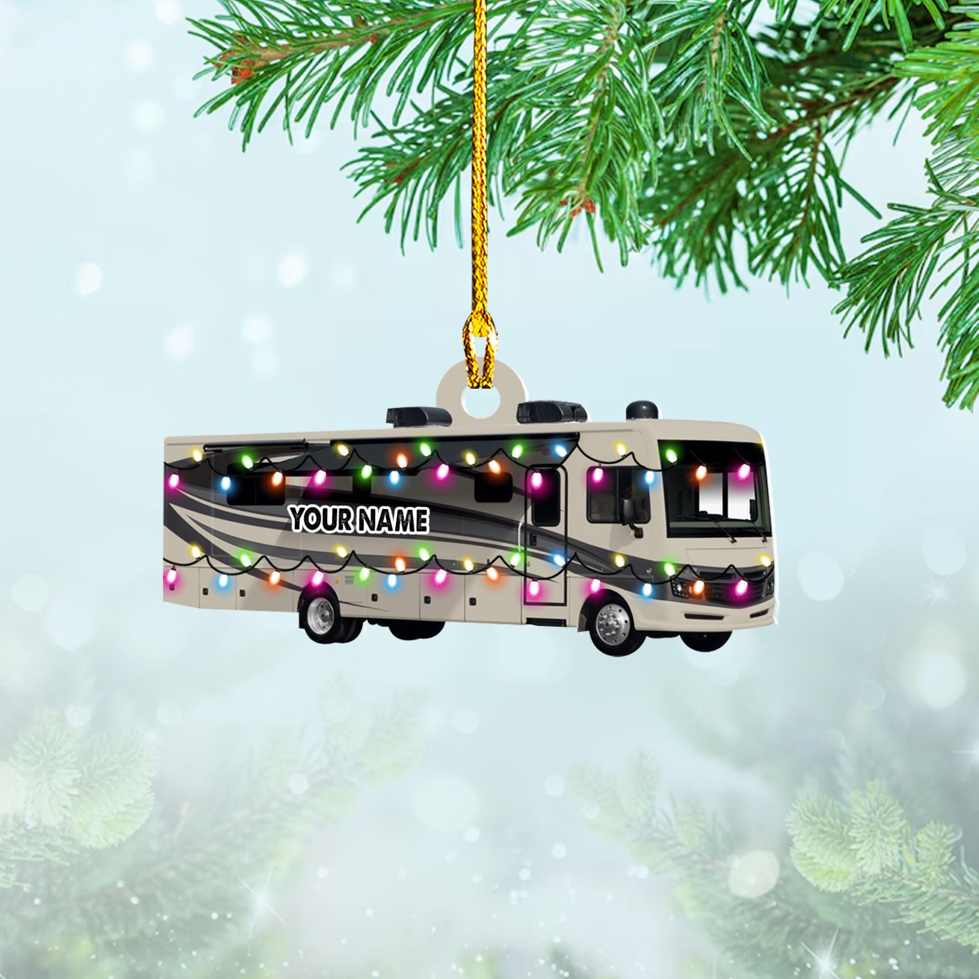 Artparel Personalized Camping Ornaments - Christmas Tree Decor, Camper Gingerbread